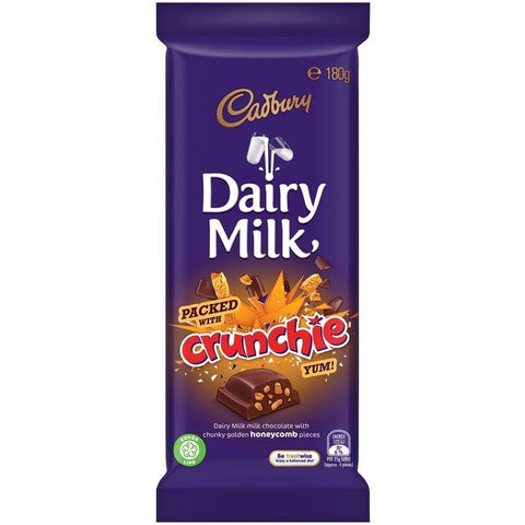 Cadbury Dairy Milk Chocolate Block 180g - Crunchie