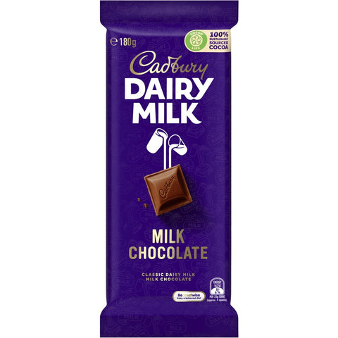 Cadbury Dairy Milk Chocolate Block 180g - Plain