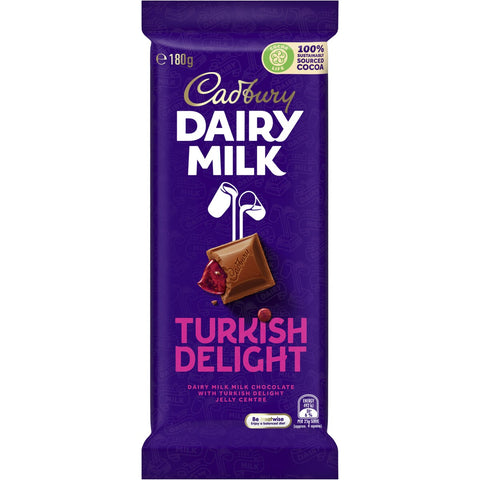 Cadbury Dairy Milk Chocolate Block 180g - Turkish Delight