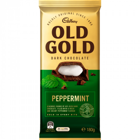 Cadbury Old Gold Chocolate Block 180g - Peppermint