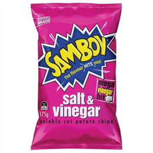 Samboy Crinkle Cut Chips 175g - Salt & Vinegar