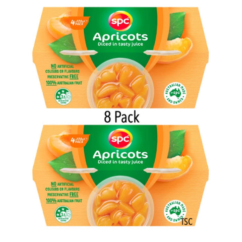 SPC Fruit Cups 8 Pack - Diced Apricots