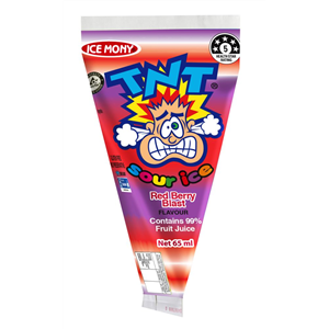 Ice Mony Water Ice Pops 36 Pack- TNT Sour Red Berry Blast