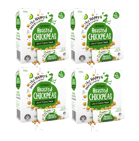 Happy Snack Company Roasted ChickPeas 24 Pack - Lime & pepper