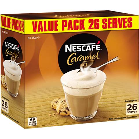 Nescafe Coffee Sachets 26 Pack Caramel Latte