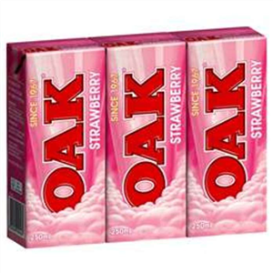 Oak 250ml Milk Boxes 12Pack  Strawberry